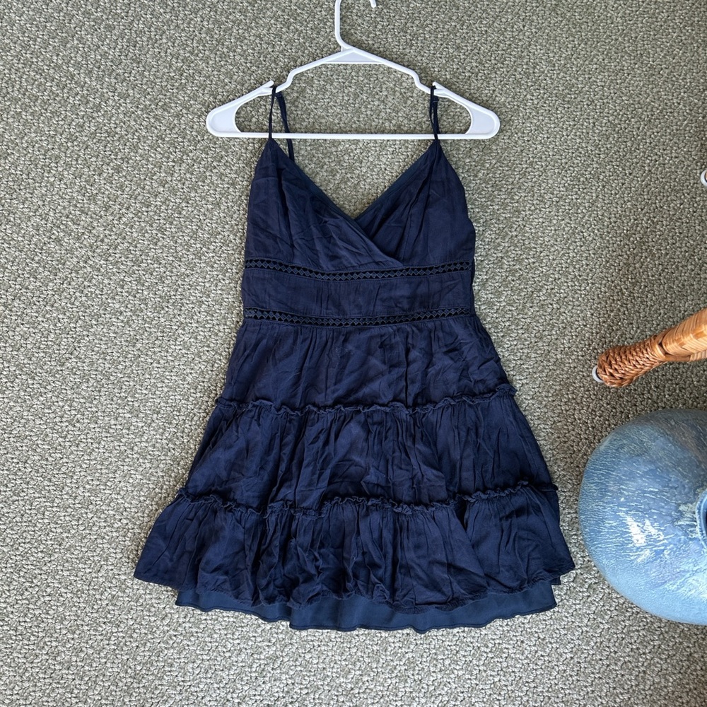 Trixxi Midnight Blue V-Neck Mini Dress